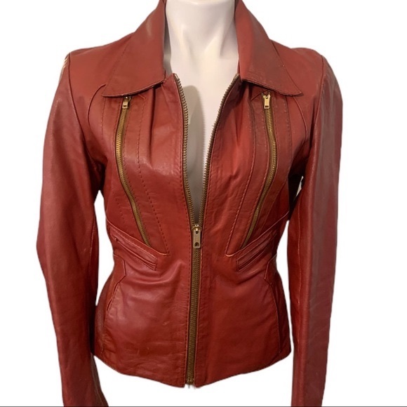 Vintage Jackets & Blazers - Vintage Genuine Leather Distressed Motorcycle Jacket